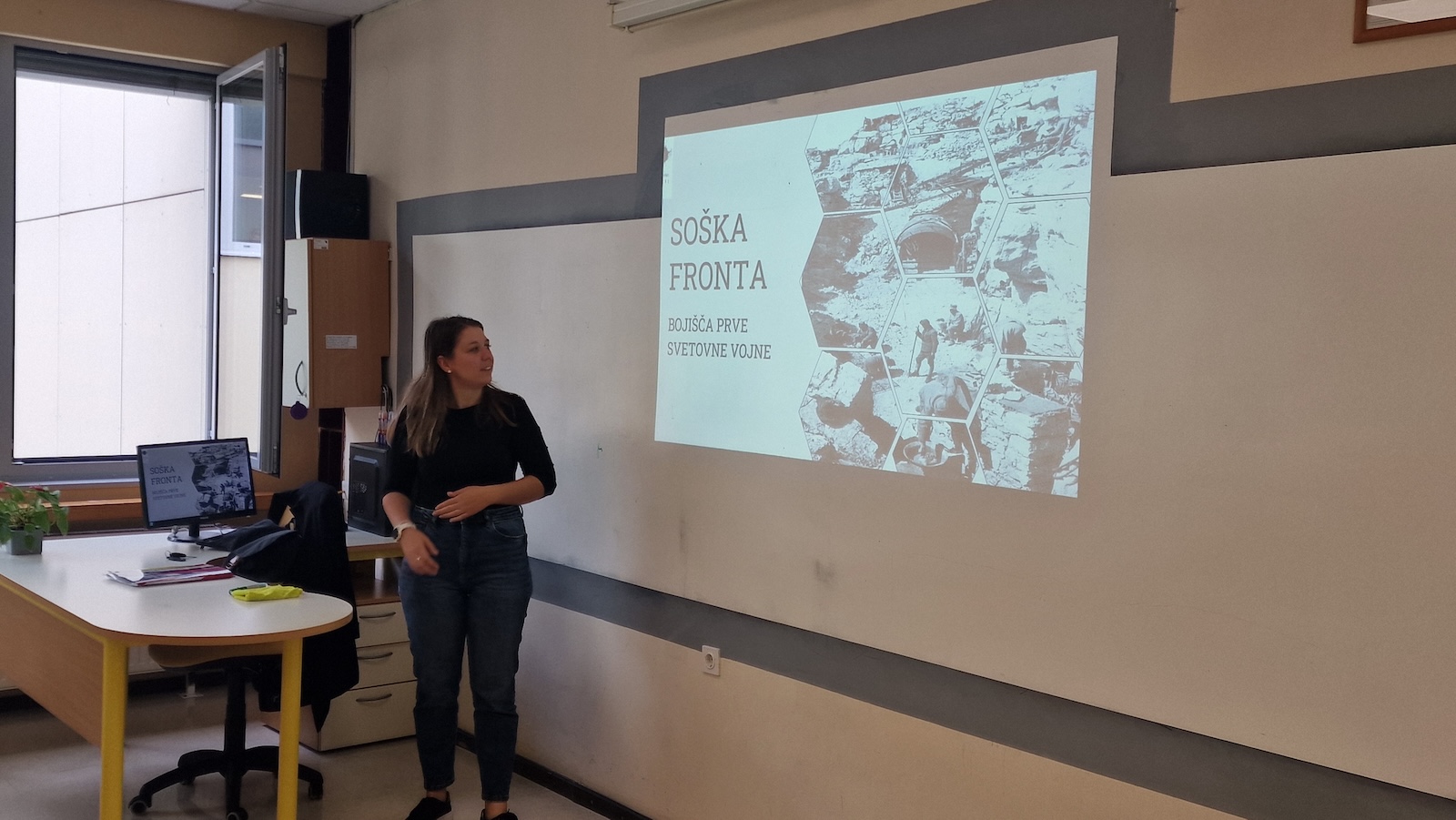 Predavanje o soški fronti pri pouku zgodovine